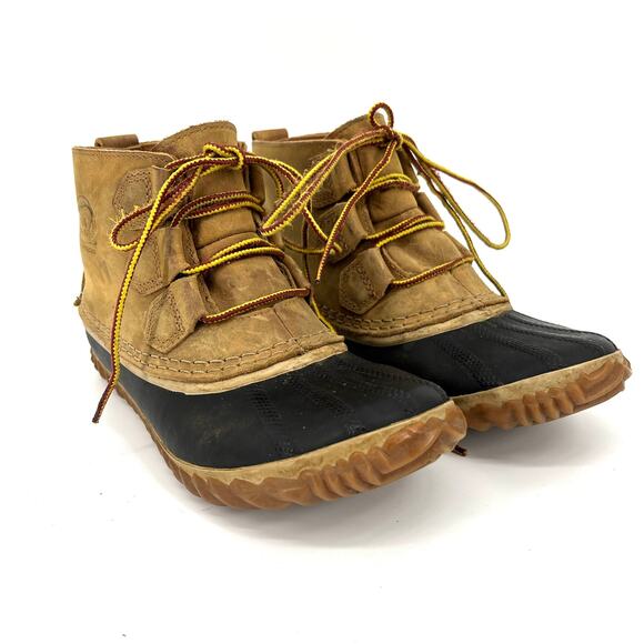 Sorel Women's 7/EU38 Tan Out 'N About Waterproof Leather Ankle Duck Boots - Picture 1 of 9